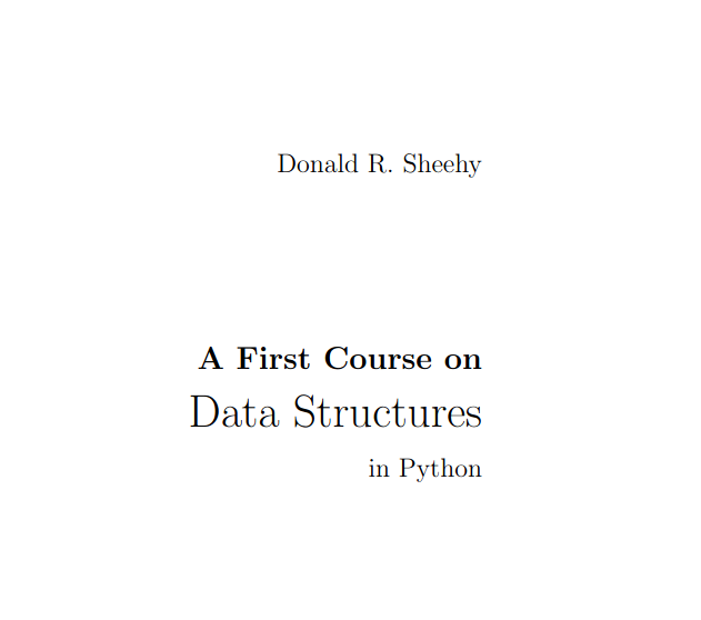 A First Course on Data Structures in Python textbook